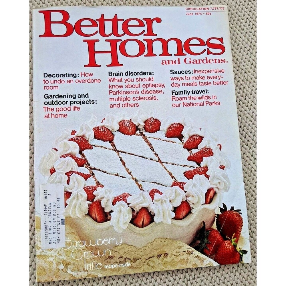 Vintage Better Homes & Garden Magazine June 1974 Mid Century Culture History
